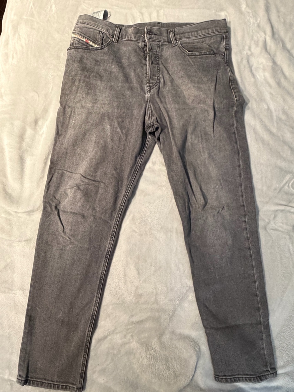 Diesel Men's Washed Charcoal Slim Straight Jeans